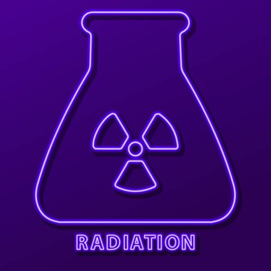 Radyasyon neon ışığı, modern parlayan pankart tasarımı, renkli modern tasarım eğilimi. Vektör illüstrasyonu.