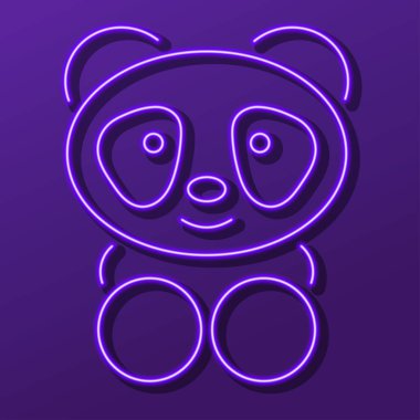 Panda neon işareti, modern parlayan pankart tasarımı, renkli modern tasarım trendi. Vektör illüstrasyonu.
