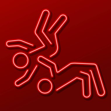 Mücadele neon ışığı, modern parlayan pankart tasarımı, renkli modern tasarım trendi. Vektör illüstrasyonu.