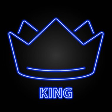 Taç neon levhası, modern parlayan pankart tasarımı, renkli modern tasarım eğilimi. Vektör illüstrasyonu.