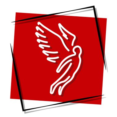 Melek kırmızısı pankart. Vektör illüstrasyonu.