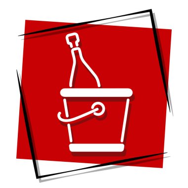 Beyaz arkaplanda izole edilmiş şampanya simgesi, vektör illüstrasyonu.