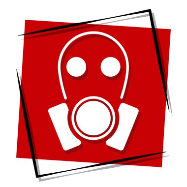 Gaz maskesi kırmızı bayrak. Vektör illüstrasyonu.