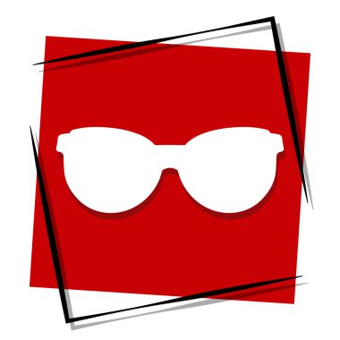 Güneş gözlüğü kırmızı afiş. Vektör illüstrasyonu.