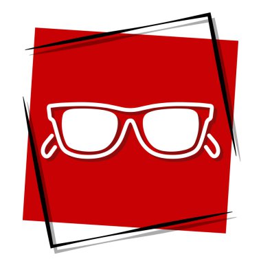 Güneş gözlüğü kırmızı afiş. Vektör illüstrasyonu.