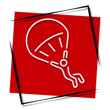 Paraşütçü kırmızı bayrak. Vektör illüstrasyonu.