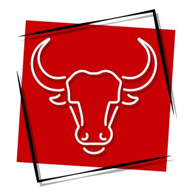 Boğa kırmızısı pankart. Vektör illüstrasyonu.