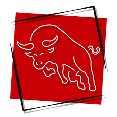 Boğa kırmızısı pankart. Vektör illüstrasyonu.