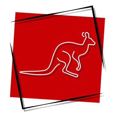 Kanguru kırmızı bayrağı. Vektör illüstrasyonu.