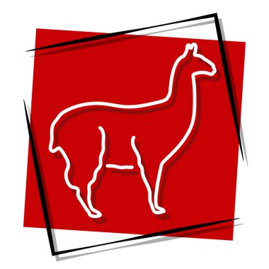 Lama Kırmızı Sancak. Vektör illüstrasyonu.