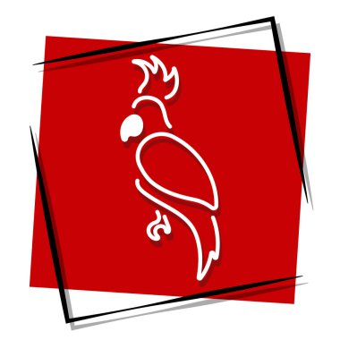 Papağan kırmızısı pankart. Vektör illüstrasyonu.