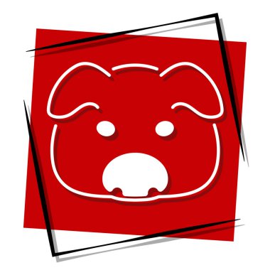 Domuz kırmızısı pankart. Vektör illüstrasyonu.