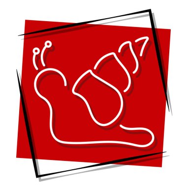 Salyangoz kırmızısı pankart. Vektör illüstrasyonu.