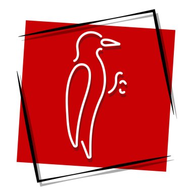 Ağaçkakan kırmızı bayrağı. Vektör illüstrasyonu.