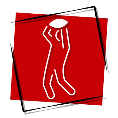 Ragbi kırmızı bayrağı. Vektör illüstrasyonu.