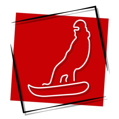 Snowboard kırmızı bayrağı. Vektör illüstrasyonu.