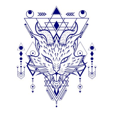 Kutsal Geometri geçmişi olan mitolojik Kedi Resimleri ürün baskısı, çıkartma ve daha fazlası için kullanılabilir