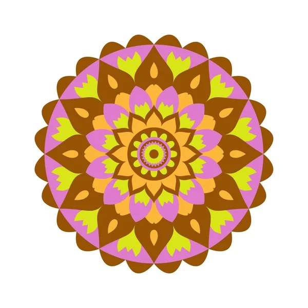 Ornement Rond Mandala Colorinng Livre — Image vectorielle