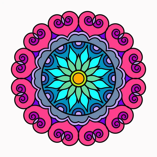 Livre Colorier Décoratif Coloré Mandala Design — Image vectorielle