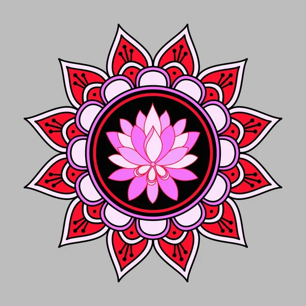 Livre Coloriage Vectoriel Mandala Fleur Forme Décorative Style Ethnique — Image vectorielle