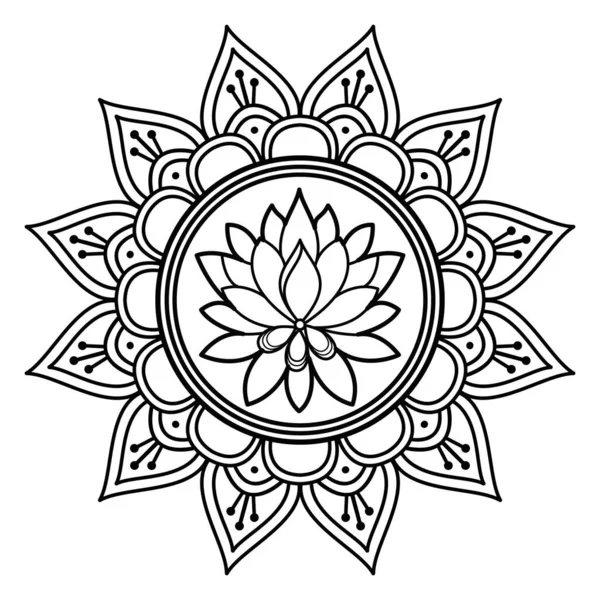 Mandala Ethnic Style Décoratif Shapla Fleur Vecteur Livre Colorier — Image vectorielle