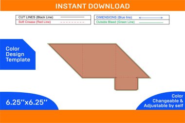 Paketleme Zarfı dizayn şablonu ve 3B zarf tasarımı kolayca yeniden boyutlandırılabilir _ Renk Tasarımı Şablonu