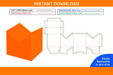 Eşsiz paketleme hediye kutusu şablonu, coustom box dieline şablonu ve 3D kutu renk değiştirilebilir _ Kutu dizini ve 3D kutu