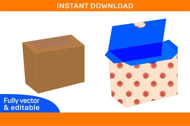 Güzel kilit hediye kutusu, kozmetik kutu dizin şablonu ve 3d oluşturma dosyası ve renk değiştirilebilir _ 3D kutu