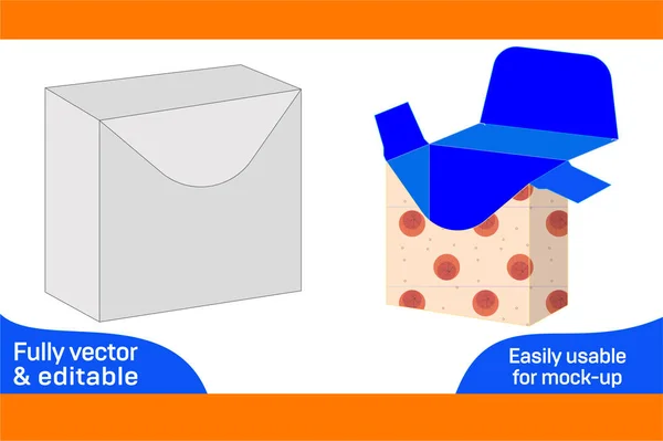 Benutzerdefinierte Gerade Tuck End Box Verpackung Dieeline Vorlage Und Box — Stockvektor