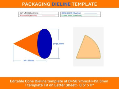 Çikolata külahlı dondurma şablonu D 58.7xH 151 mm