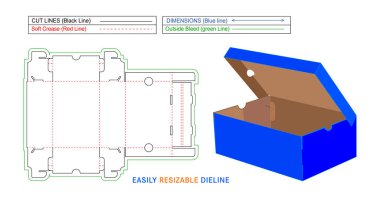 Ayakkabı kutusu lüks ayakkabı kutusu yapıştırıcısı yok, kolayca katlanabilir dizel kutu şablonu ve 3D kutusu var.