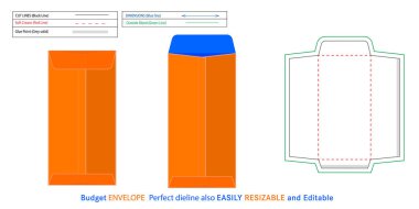 Dikey Bütçe Zarfı dizini ve 3D vektör dosyası, dikey biçim bütçe zarfı düzenlenebilir ve yeniden boyutlandırılabilir 9x18 cm
