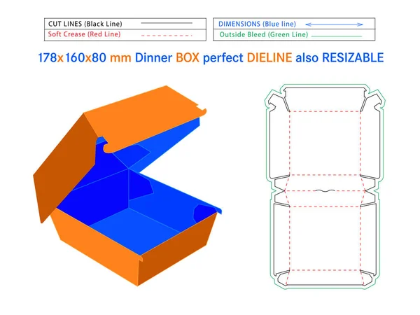 Yemek kutusu dizini ya da 178 x 160 x 80 mm kalıplı Öz-Asembly Çevre dostu, Tutkal Gerekmeyen Kutu, Fast Food Burger Box