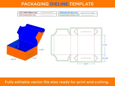 Klasik Kutu, Depolama Kutusu, Nakliye Kutusu, Dieline Şablonu, SVG, Ai, EPS, PDF, DXF, JPEG, PNG