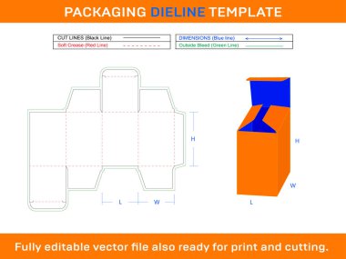 Rivers Tuck End Kutusu, Depolama Kutusu, Hediye Kutusu, Dieline Şablonu