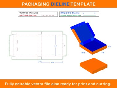 Pizza Kutusu, Hediye Kutusu, Depo Kutusu, Dieline Şablonu