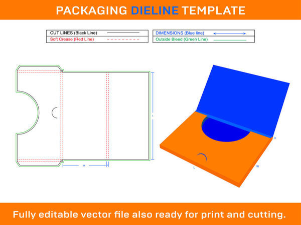 Card Holder Envelope, Dieline Template, SVG, EPS, PDF, DXF, Ai, PNG, JPEG