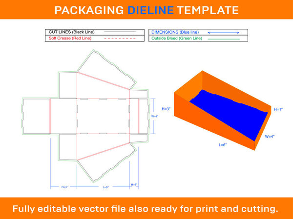 Self Locking Counter Box Dieline Template