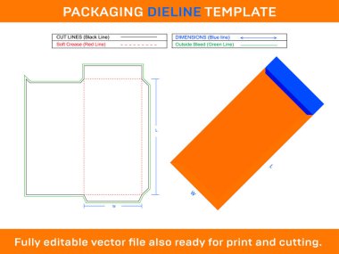 Zarf, Dieline Şablonu, SVG, EPS, PDF, DXF, Ai, PNG, JPEG