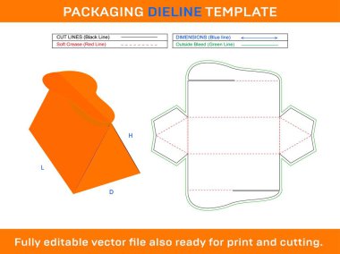 Hediye Kutusu, Parti Kutusu, Depolama Kutusu Dieline Şablonu SVG, Ai, EPS, PDF, DXF, JPG, PNG Dosyası
