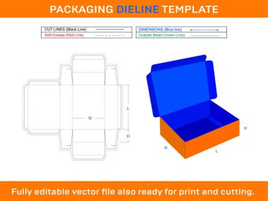 Sevkiyat Kutusu, Ectangle Kutusu, Dikdörtgen Kutusu, Dieline Şablonu
