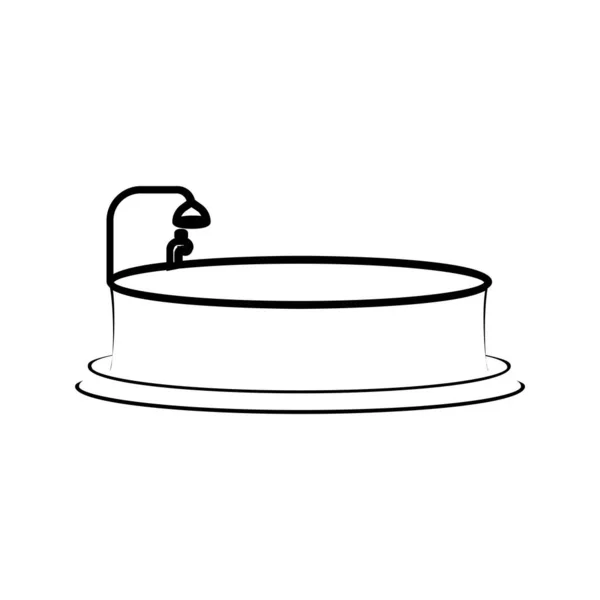 Bathtub可编辑和还原向量Icon — 图库矢量图片