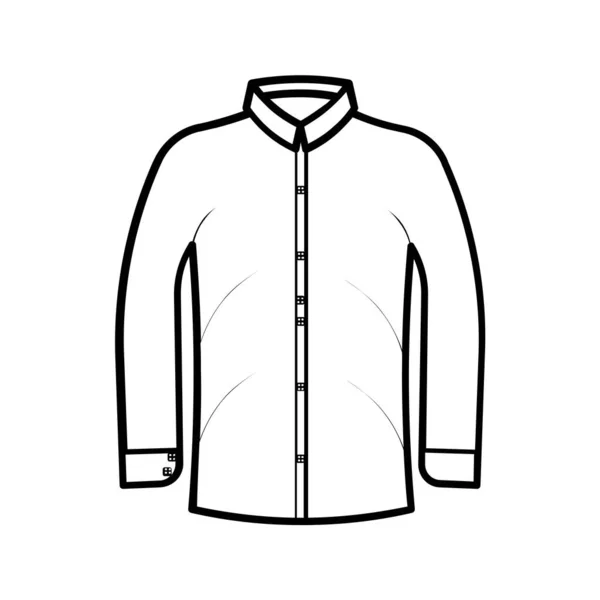 Formalna Shirt Edytowalna Ikona Wektora — Wektor stockowy