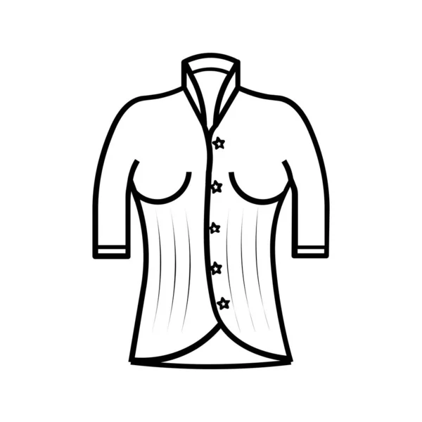 Ladies Dress Icona Vettoriale Modificabile Residua — Vettoriale Stock