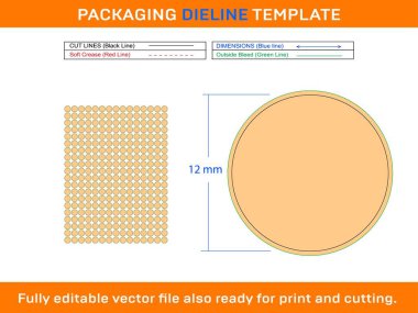 300pcs 12 mm CIRCLE veya ROUND etiket dizin şablonu
