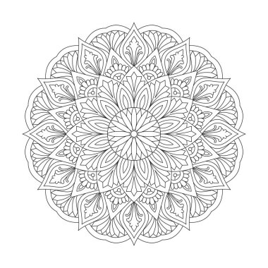 Kdp içeriği için parlak çiçekler yetişkin mandala boyama kitabı sayfası
