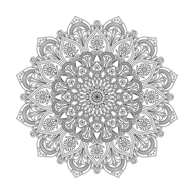 KDP 'nin içerisi için yetişkin rüya taçyaprakları mandala boyama kitabı sayfası