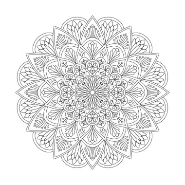 Kdp içeriği için tuhaf devreler yetişkin mandala boyama kitabı sayfası