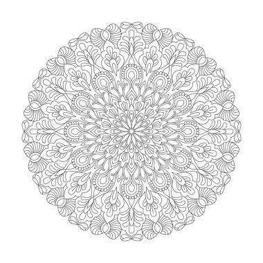 kdp içeriği için Mandala göksel senfoni yetişkin boyama kitabı sayfası
