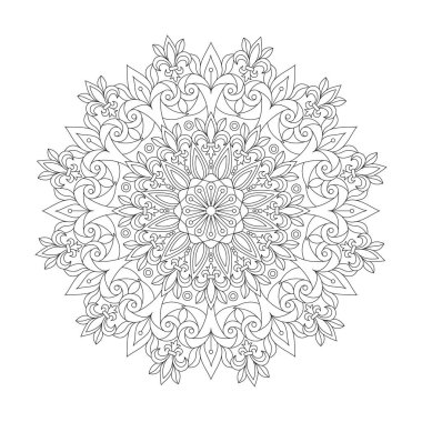 Adult harmony elegance mandala coloring book page for kdp book interior clipart